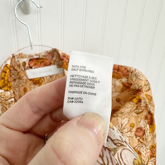 Zimmermann Andie Relaxed Floral Silk Habutai Blouse Button Down Shirt Orange - Picture 8 of 9